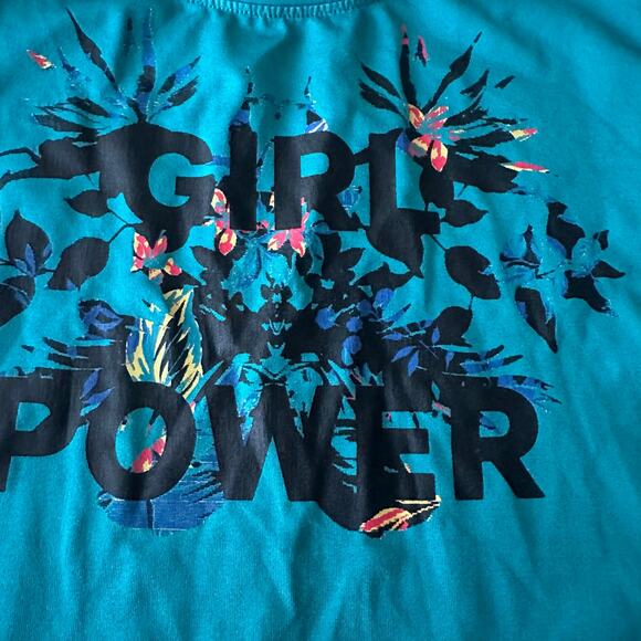 Joe Fresh Girl Power Tee - Teal Floral, Size 6 (Small) - Picture 3 of 5